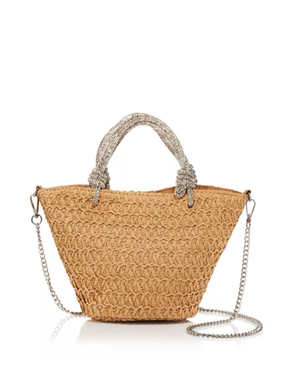 AQUA Crystal Embellished Top Handle Crossbody Bag